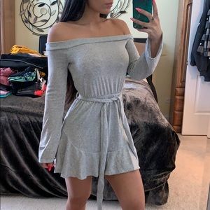 Grey long sleeve mini